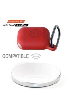 Airpods Housse Etanche Et Antichoc CaseProof Couleur: Rouge -Borcelle Store airpods etui de protection etanche antichoc en silicone rouge 5