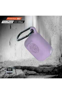 Airpods Housse Etanche Et Antichoc CaseProof Couleur: Mauve -Borcelle Store airpods etui de protection etanche en silicone mauve 2