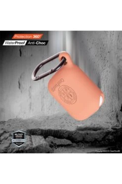 Airpods Housse Etanche Et Antichoc CaseProof Couleur: Papaye -Borcelle Store airpods etui de protection etanche et antichoc en silicone papaya 2