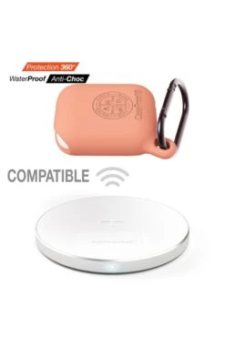 Airpods Housse Etanche Et Antichoc CaseProof Couleur: Papaye -Borcelle Store airpods etui de protection etanche et antichoc en silicone papaya 5