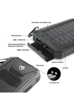 Batterie Solaire Externe 20 000 MAh - Etanche & Anti-choc Ultra Puissante 13 Batterie Solaire Externe 20 000 MAh - Etanche & Anti-choc Ultra Puissante -Borcelle Store batterie solaire externe 20 000 mah etanche anti choc ultra puissante 4