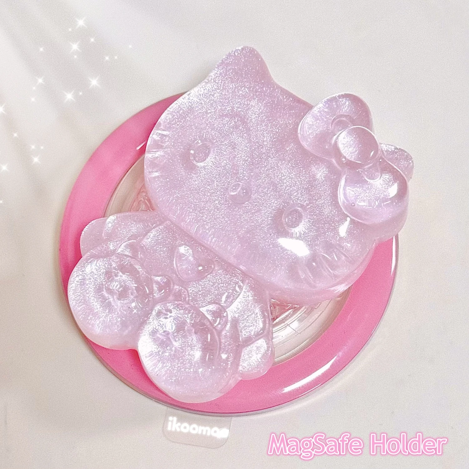 Pink Crystal Kitty Magsafe Holder 3 Pink Crystal Kitty Magsafe Holder