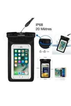 Pochette étanche 20m Pour Smartphone Noire -Borcelle Store pochette etanche 20m smartphone noire 2