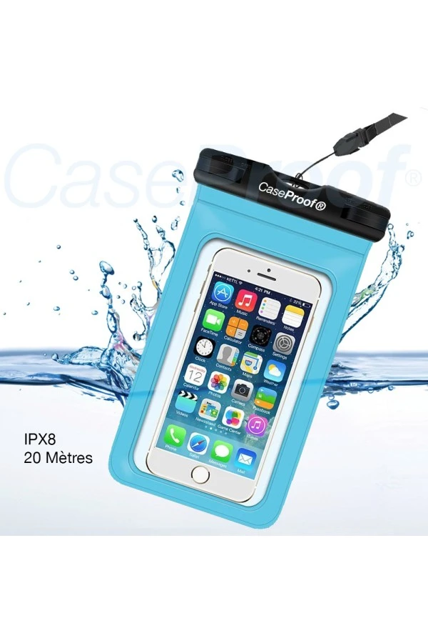 Pochette étanche 20m Pour Smartphone Turquoise 3 Pochette étanche 20m Pour Smartphone Turquoise