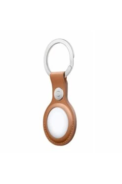 Porte-cléspour AirTag Apple En Cuir Marron -Borcelle Store porte cles pour airtag apple en cuir marron 3