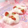 Cream Strawberry Plush Scrunchies -Borcelle Store st1 min